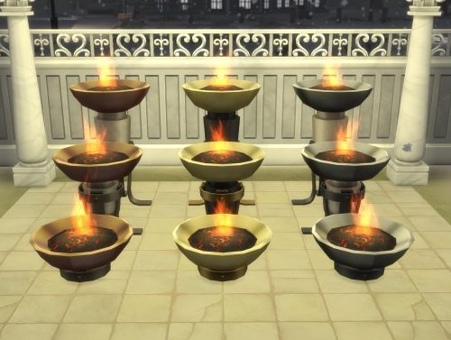 Shorter Braziers by Teknikah at Mod The Sims