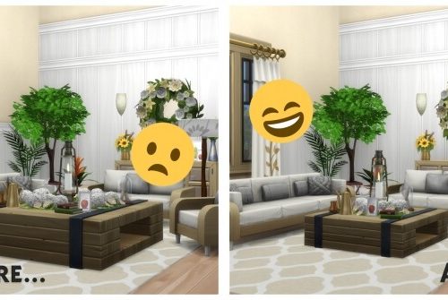 Shrunken Square Coffee Tables Resized at Simsational Designs