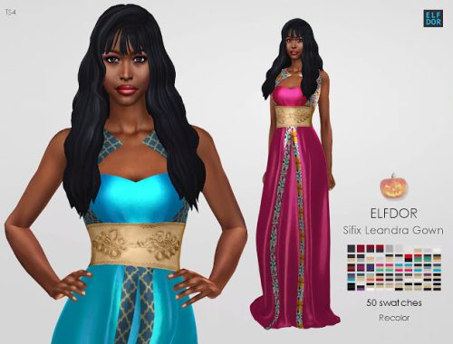 Sifix Leandra Gown RC at Elfdor Sims