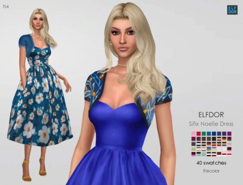 Sifix Noelle Dress RC at Elfdor Sims