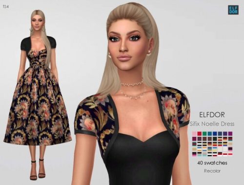 Sifix Noelle Dress RC at Elfdor Sims