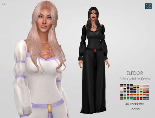 Sifix Odette Dress RC at Elfdor Sims