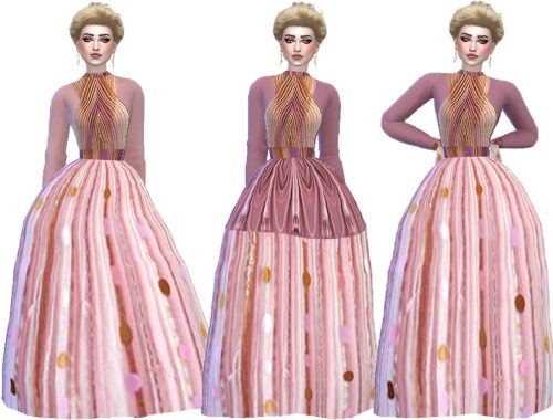 Silk belted dress (Base game)