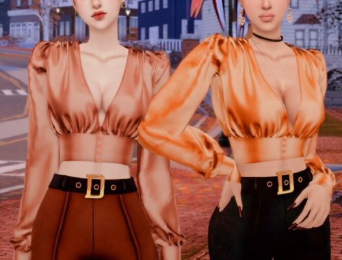 Silk Blouse & Skinny Pants & Knit Beret at RIMINGs
