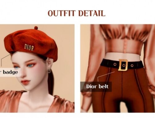 Silk Blouse & Skinny Pants & Knit Beret at RIMINGs