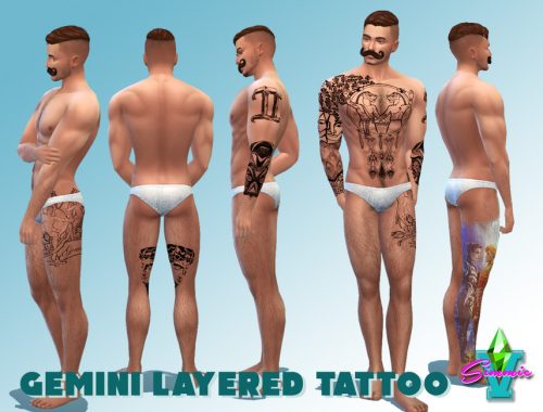 SimmieV Gemini Layered Tattoo