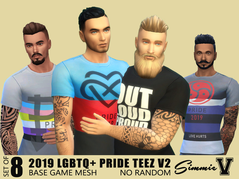 SimmieV_LGBTQ+ Pride 2019 Teez v2 - The Sims 4 Catalog