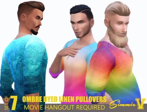 SimmieV_Ombre Pullovers for Men - Movie Hangout needed