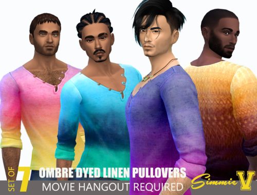 SimmieV_Ombre Pullovers for Men - Movie Hangout needed