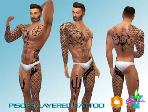 SimmieV_Pisces Layered Tattoo