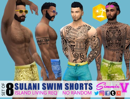 SimmieV_Sulani Swim Shorts - Island Living Required