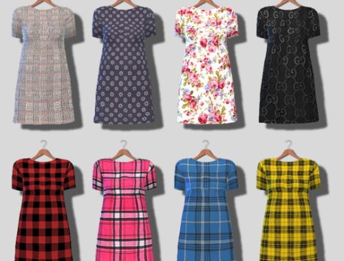 Simple Short Sleeve Dresses at Descargas Sims