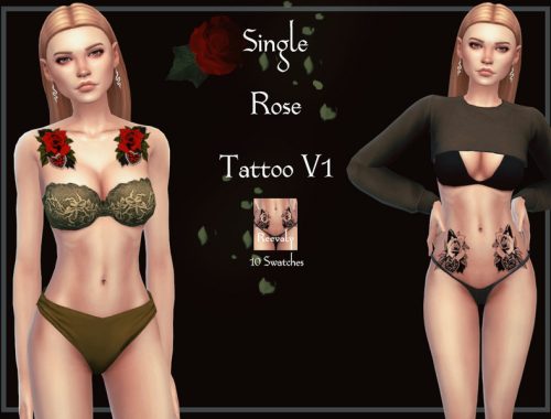 Single Rose Tattoo V1