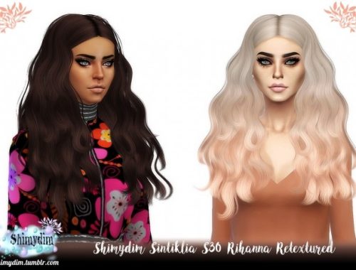 Sintiklia Rihanna Hair Retexture Ombre Naturals + Unnaturals at Shimydim Sims