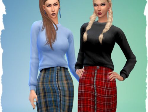 Skirt and sweater combination 2 by Chalipo at All 4 Sims