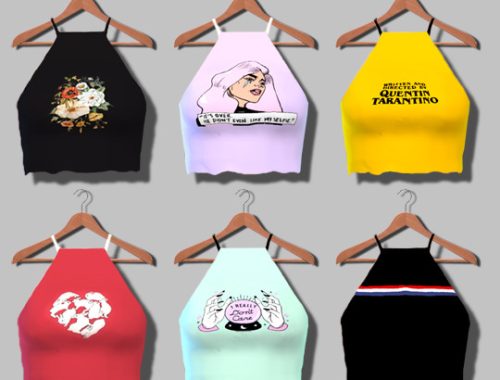 Sleeveless Crop Tops at Descargas Sims