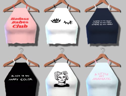 Sleeveless Crop Tops at Descargas Sims