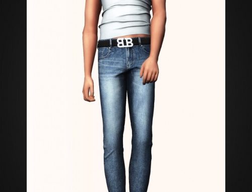 Slim Fit T-Shirt & Belted Cropped Skinny Jeans at Gorilla