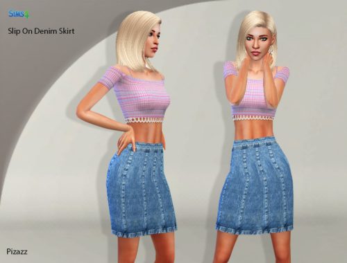 Slip On Demin Skirt