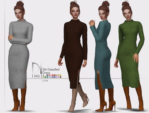 Slit Detailed Dress