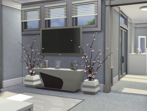 Small Modern Grey & White Themed Home by AnimeKayleigh at Mod The Sims