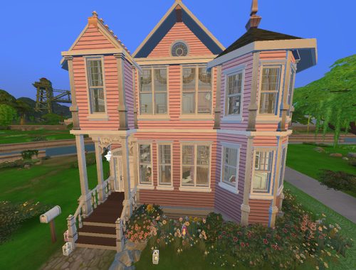Small pink victorian house
