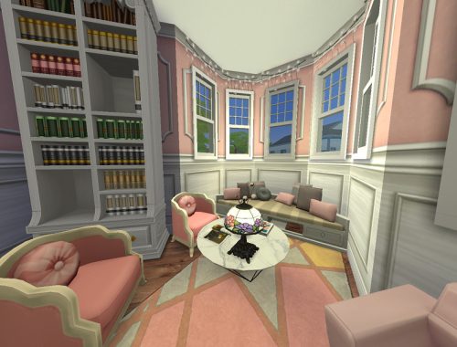 Small pink victorian house