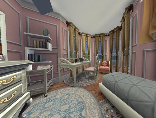 Small pink victorian house