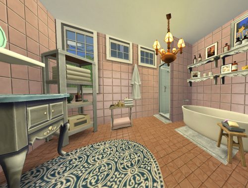 Small pink victorian house