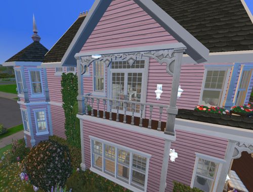 Small pink victorian house