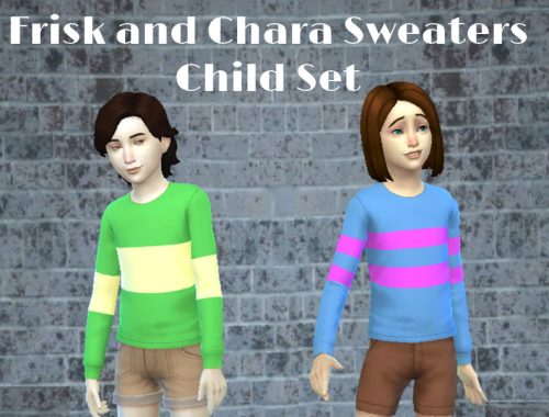 [smile] Chara and Frisk Child Sweaters
