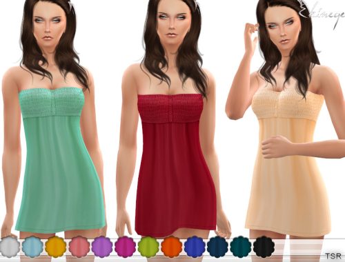 Smocked Strapless Dress
