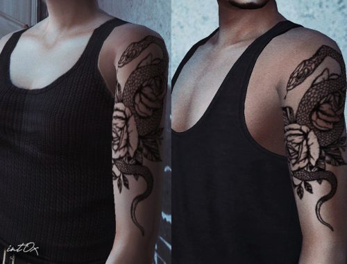 Snake & Roses Tattoo
