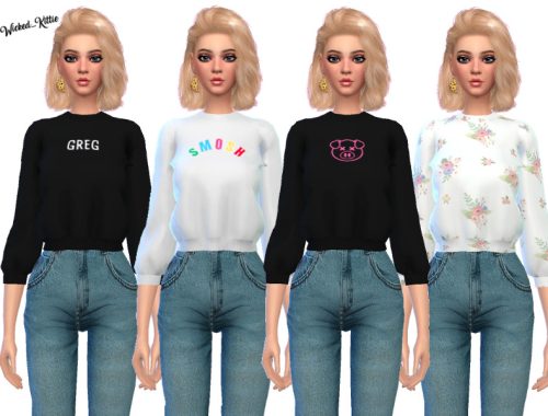 Snazzy Cropped Sweatshirts -Mesh Needed!!!