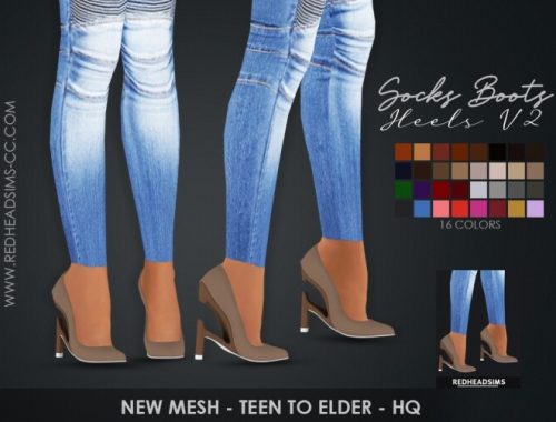 SOCKS BOOTS HEELS 2 VER by Thiago Mitchell at REDHEADSIMS