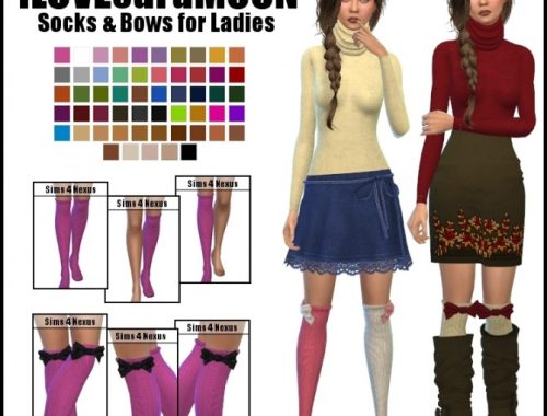Socks & Bows Set by SamanthaGump at Sims 4 Nexus