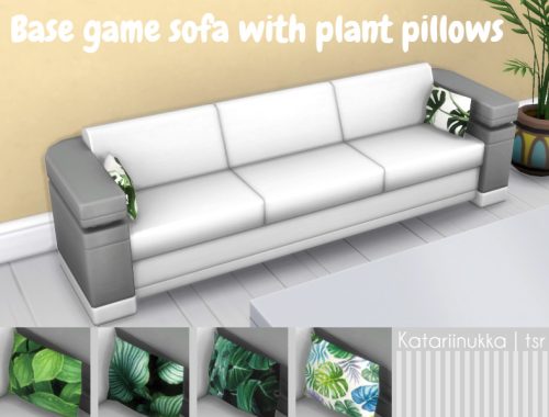 Sofa with plant pillows