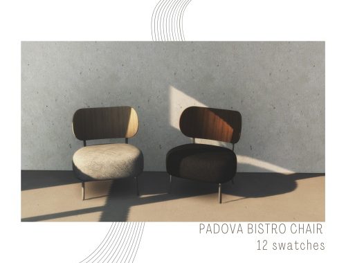 Sofa, wood & concrete table + bistro chair at Sundays Sims