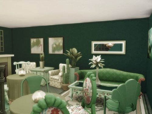 Solid Color Community Collab: The Green Café at GravySims