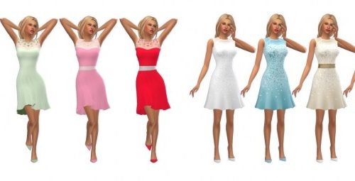 SP01 SHORT FLARED GOWN at Sims4Sue