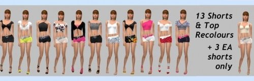 SP05 BELTED SHORTS & TOP at Sims4Sue