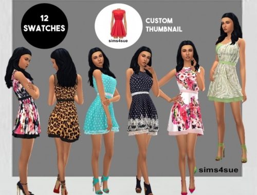 SP06 LAYERED FLARE DRESS at Sims4Sue