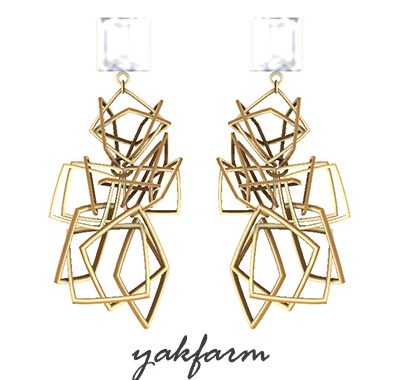 Spatiale Cluster Earrings at Yakfarm