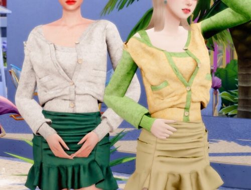 Spring Cardigan & Frill Banding Skirt at RIMINGs