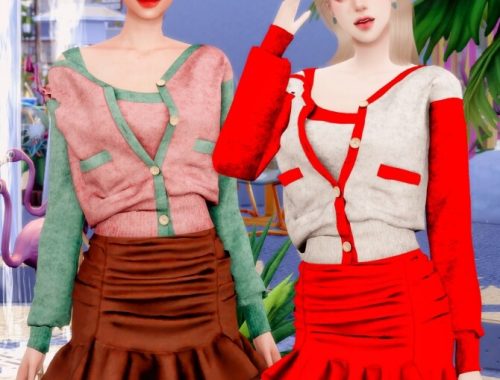 Spring Cardigan & Frill Banding Skirt at RIMINGs