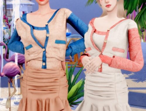 Spring Cardigan & Frill Banding Skirt at RIMINGs