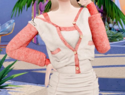 Spring Cardigan & Frill Banding Skirt at RIMINGs