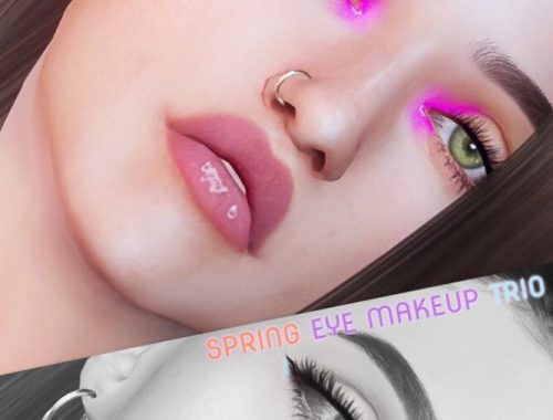 Spring make-up trio: eyeshadow + 2 eyeliners at Praline Sims