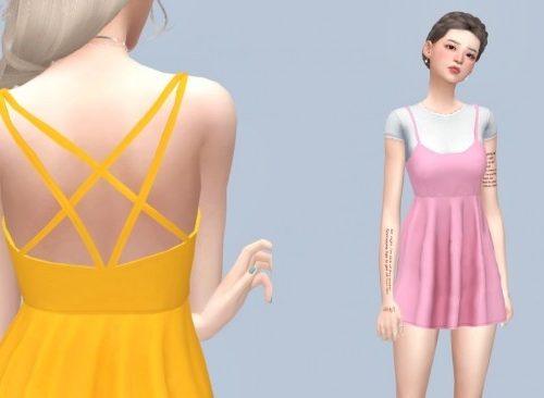 Strap mini dress at Casteru