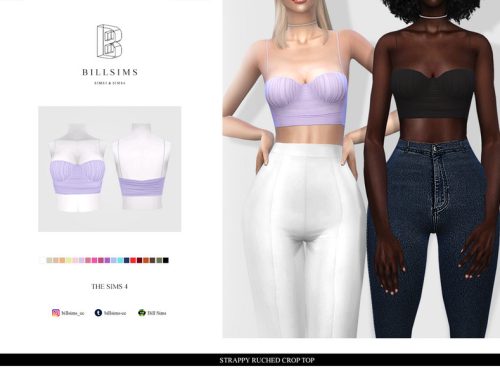 Strappy Ruched Crop Top
